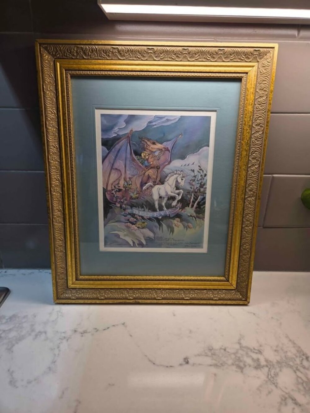 Framed artwork by Jody Bergsma "dream keepers" collection